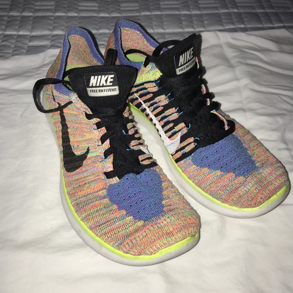 Nike Shoes - Nike Free Run Flyknit Multicolor Running Shoes 8